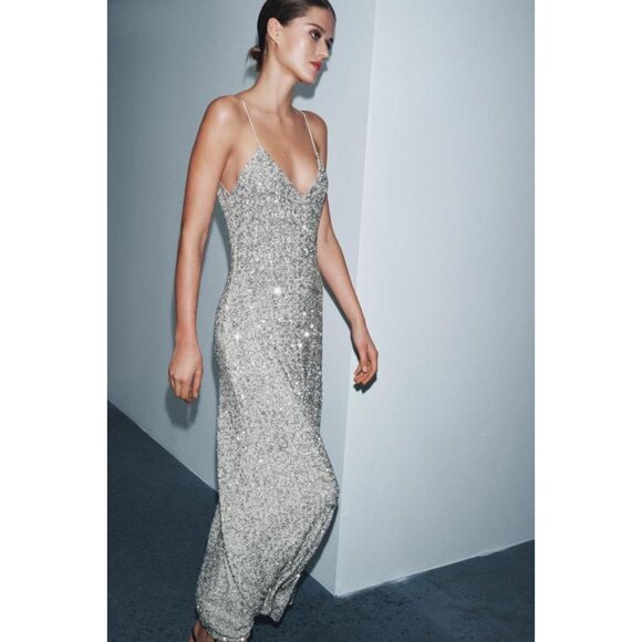 Zara Dresses & Skirts - ZARA ZW COLLECTION LONG SEQUIN DRESS